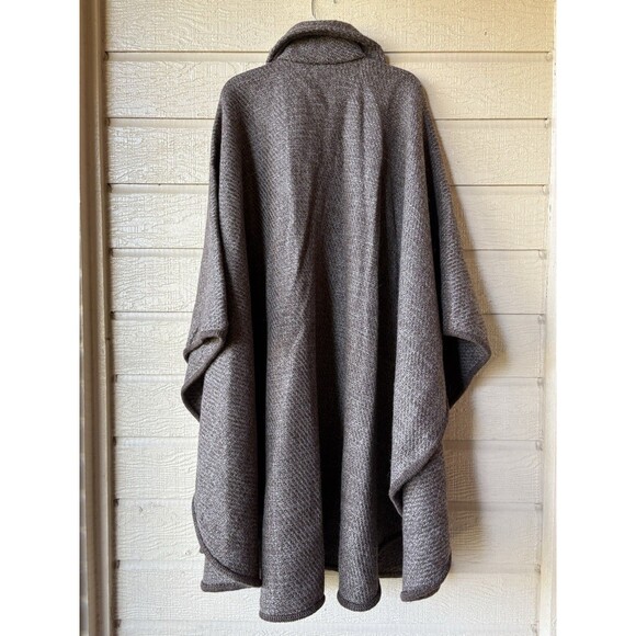 Manos Del Uruguay womens Vintage Brown 100% Wool Hand Made Long Midi Poncho Wrap - Picture 2 of 5